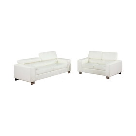 Furniture of America IDF-6336WH-2PC Mirga Contemporary Padded 2-Piece Living Room Set