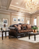 Furniture of America IDF-6404-SF Baija Traditional Faux Leather Sofa
