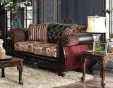 Furniture of America Azzar Traditional Faux Leather Tufted Loveseat