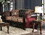 Furniture of America IDF-6415-LV Azzar Traditional Faux Leather Tufted Loveseat in Burgundy and Dark Brown