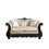 Furniture of America IDF-6425-LV Sorne Traditional Chenille Upholstered Loveseat in Ivory and Espresso