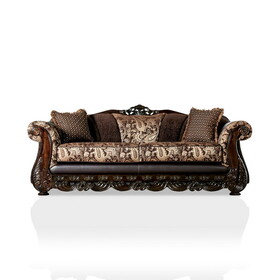 Furniture of America IDF-6427-SF Harenton Traditional Chenille Sofa