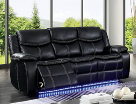 Furniture of America IDF-6567-SF Casey Contemporary Reclining Sofa with LED Lights