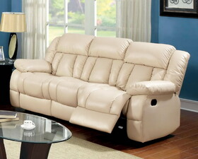 Furniture of America IDF-6827SF Everly Transitional Reclining Sofa with 2 Recliners