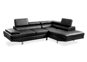 Furniture of America Aster Contemporary Faux Leather L-Shape Sectional