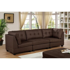 Furniture of America IDF-6957BR-SET-SF Vitman Transitional Tufted Sofa