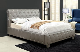 Furniture of America Rita Contemporary Faux Leather Platform Bed