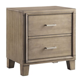 Furniture of America IDF-7068GY-N Hage Contemporary 2-Drawer Nightstand in Gray