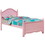 Furniture of America IDF-7159PK-T Tori Contemporary Solid Wood Twin Platform Bed in Pink