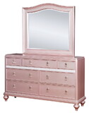 Furniture of America IDF-7170RG-DM Tiffany Contemporary 7-Drawer Dresser with Mirror