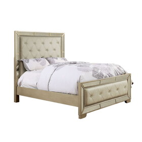 Furniture of America Stolte Glam Solid Wood Panel Bed