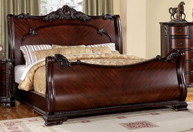 Furniture of America Vyla Traditional Wood Sleigh Bed