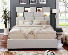 Furniture of America Jeffi Contemporary Upholstered Storage Bed