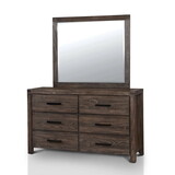 Furniture of America IDF-7382-DM Emma Rustic 6-Drawer Dresser with Mirror