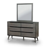 Furniture of America Bella Mid-Century Modern 6-Drawer Dresser with Mirror