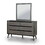 Furniture of America IDF-7386GY-DM Bella Mid-Century Modern 6-Drawer Dresser with Mirror in Gray