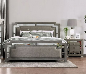 Furniture of America Kiria Contemporary Solid Wood Panel Bed