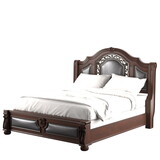 Furniture of America Louie Traditional Faux Leather and Wood Panel Bed