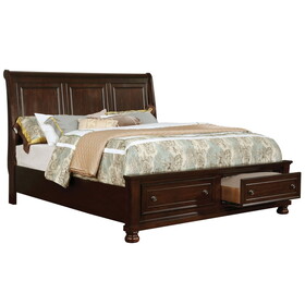 Furniture of America Trin Transitional Solid Wood Queen Platform Bed