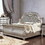 Furniture of America IDF-7670Q Karlia Traditional Tufted Queen Sleigh Bed in Brown Cherry