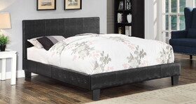 Furniture of America IDF-7793BK-Q Carrie Contemporary Faux Leather Platform Bed