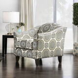 Furniture of America IDF-8141-CH-FL Pearce Transitional Floral Pattern Arm Chair