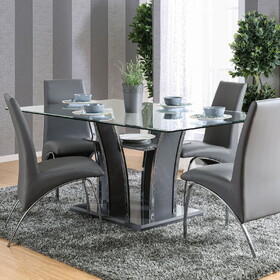 Furniture of America Vaqua Contemporary Glass Top Dining Table