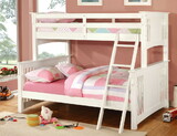 Furniture of America Beyer Cottage Solid Wood Twin over Full Bunk Bed