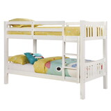 Furniture of America Khanjari Transitional Solid Wood Twin over Twin Bunk Bed