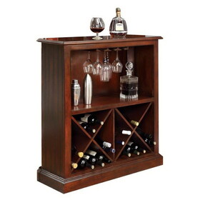 Furniture of America Nema Traditional Multi-Storage Bar Table