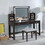 Furniture of America IDF-DK5685DG Wreston 3-Piece Vanity Set in Obsidian Gray