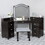 Furniture of America IDF-DK5686DG Urman 3-Piece Vanity Set in Obsidian Gray
