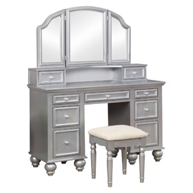 Furniture of America IDF-DK6848SV Elisabeth Transitional Solid Wood Vanity Set