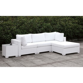 Furniture of America IDF-OS2128WH-SET13 Charles Contemporary Faux Rattan Patio Sectional XIII