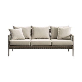 Furniture of America IDF-OS2589-SF Gracera Contemporary Faux Wicker Patio Sofa