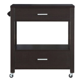 Furniture of America IDI-202680 Arton 2-Drawer Kitchen Cart in Cappuccino