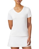 Fila TW016943-100 Essentials Short Sleeve V-Neck (W) (White)