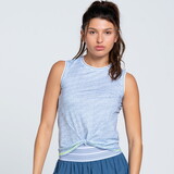 Lucky In Love CX053-Z10445 Steel Cut Twist Front Tank (Steel Blue/White)