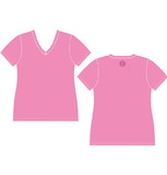 Faye+Florie CYF21 V-Neck Short Sleeve Top (W) (Ballet Pink)