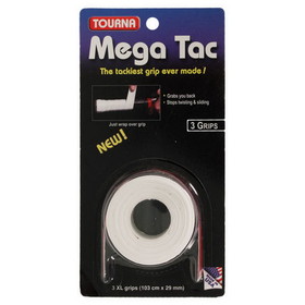 Tourna MT-W/BK/B Mega Tac Overgrip (3x)