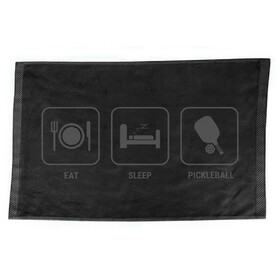 Fromuth QESP0 Eat Sleep Pickleball Towel (Black)