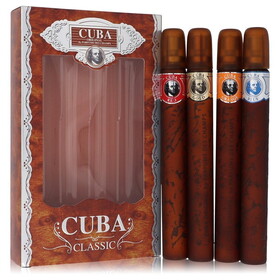 Fragluxe 458295 Gift Set -- Cuba Variety Set includes All Four 1.15 oz Sprays, Cuba Red, Cuba Blue, Cuba Gold and Cuba Orange, for Men