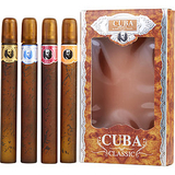Cuba Variety By Cuba 4 Piece Variety With Cuba Gold, Blue, Red & Orange & All Are Edt Spray 1.17 Oz For Men