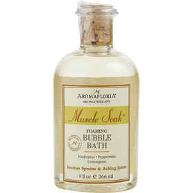 Muscle Soak By Aromafloria Foaming Bubble Bath 9 Oz Blend Of Eucalyptus, Peppermint, Lemongrass, Unisex