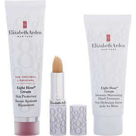 ELIZABETH ARDEN by Elizabeth Arden Eight Hour Cream Beauty Must-Haves Set: Skin Protectant 1.7 Oz + Hand Treatment 2.3 Oz + Lip Protectant Stick .13 Oz --3Pcs Women