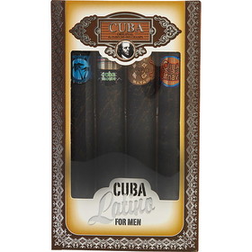 CUBA LATINO VARIETY by Cuba 4 Piece Mini Variety With Cuba Copacabana & Carnaval & Cactus & Maya & All Are Edt Spray 1.17 Oz For Men