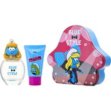 Smurfs 3D By First American Brands Smurfette Edt Spray 1.7 Oz & Shower Gel 2.5 Oz & Metal Lunch Box (Blue & Style), Women