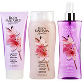 Body Fantasies Japanese Cherry Blossom By Body Fantasies Body Spray 8 Oz & Body Lotion 7 Oz & Body Wash 12 Oz For Women