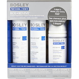 Bosley 3 Piece Bos Revive For Non Color Treated Hair, Nourishing Shampoo 5.1 Oz & Volumizing Conditioner 5.1 Oz & Thickening Treatment 3.4 Oz Unisex