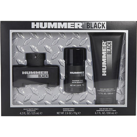 Hummer Black By Hummer Edt Spray 4.2 Oz & Hair And Body Wash 6.7 Oz & Deodorant Stick 2.6 Oz, Men